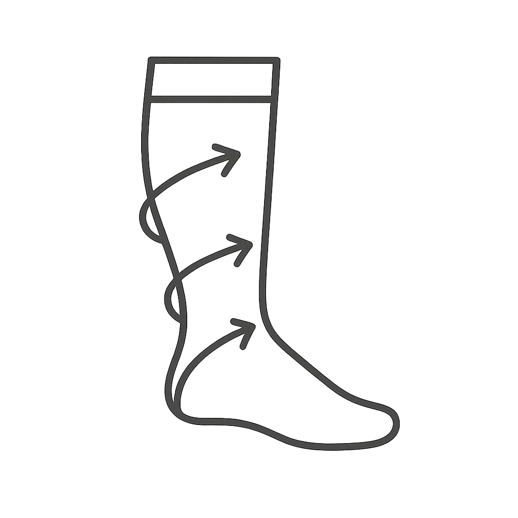 Zeichnung / Piktogramm Kompressionsstrumpf Zeichnung / Piktogramm Kompressionsstrumpf